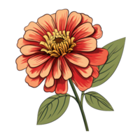 floreciente zinnia flor ai generado png