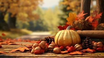 Autumn Thanksgiving Background AI Generated photo