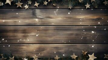 Christmas background with wooden planks AI Generated photo