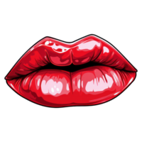 rojo labio ai generado png