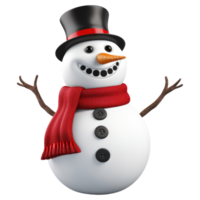 3D Snowman AI Generated png