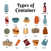 Set collection of containers png