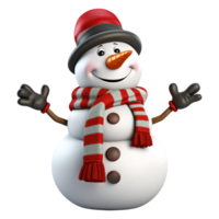 3D Snowman AI Generated png