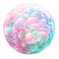 divers rond fleurs dans pastel tons. png