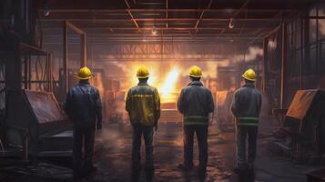 Labor working in factory, Labor day concept, photo