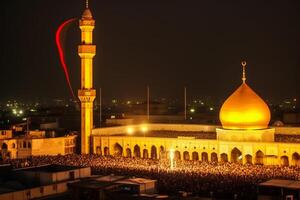 Karbala Iraq Mosque, Ashura Day, Moharram photo