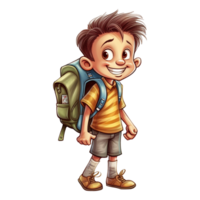 niño chico png, espalda a colegio chico png