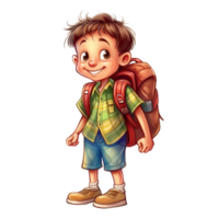 niño chico png, espalda a colegio chico png