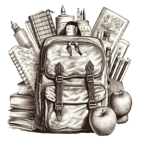 School Backpack isolated, Kids School Bag png