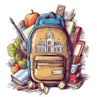 School Backpack isolated, Kids School Bag png