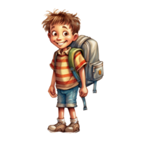 niño chico png, espalda a colegio chico png