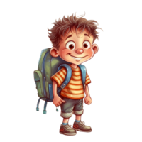 niño chico png, espalda a colegio chico png