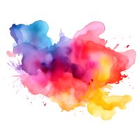 colorful watercolor splashes on a transparent background png