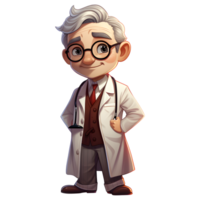 3D Cartoon doctor character on transparent background png