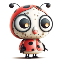 cartoon monster with big eyes on transparent background, png