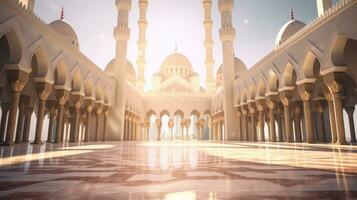 grandioso mezquita vista, eid mubarak, Ramadán Kareem, jumma Mubarak foto