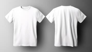 blanco blanco camiseta Bosquejo, frente y espalda ver foto