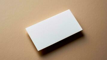 Blank white business card, Close-up mockup. photo