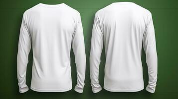 Blank white t-shirt mockup, front and back view photo