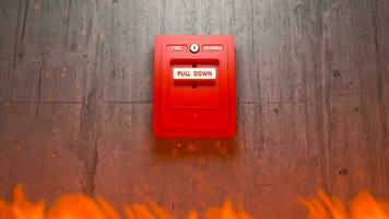 Fire alarm button on the wall, Seamless Loop video