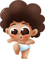 Vector Illustration of Cartoon Baby character. Cute BABY learning walk png