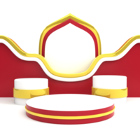 Red and White 3D Podium for Indonesian Independence Day Sale png