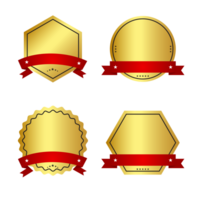 Gold badges with red ribbon clipart png