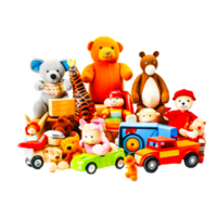 Soft toys in a child's bedroom Generative Ai png