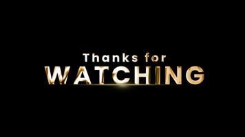 Thanks for watching text animation golden colour. Elegant Animation graphics motion. video