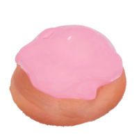 fraise pain sur transparent Contexte 3d illustration. pro png