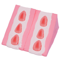 fraise tranche sandwich 3d illustration icône pro png