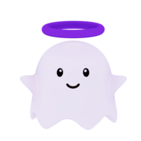 3d character Cute ghost halloween illustration png pro