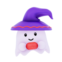 3d karaktär söt spöke halloween illustration png proffs