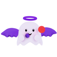 3D Cute ghost halloween illustration png pro