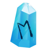 Kristall mit Textur Rune ehwaz. heilend transparent Heilung Quarz. Blau klar hell Juwel. Magie Stein png