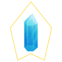 Crystal. Curative Transparent Healing Quartz. Gradient Clear Bright Gem with Frame. Magic Stone png