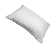 White pillow in hotel or resort room isolated with clipping path in png file format Concept of comfortable and happy sleep in daily life