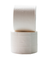 Two rolls of white tissue paper or napkin is stack isolated with clipping path. in png file format
