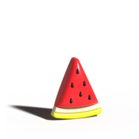 3d Wassermelone Scheibe mit 3d Wolken auf Blau Hintergrund png