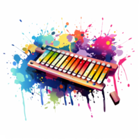 astratto illustrazione di musicale strumenti ai generativo png