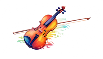 aquarelle de musical instruments ai génératif png