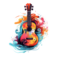 astratto illustrazione di musicale strumenti ai generativo png