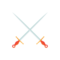 dibujos animados juego espada en transparente antecedentes. cruzado Caballero espada antiguo arma dibujos animados diseño png