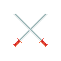 Cartoon game sword on transparent background. Crossed Knight Sword Ancient Weapon Cartoon Design png