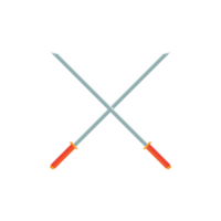 Cartoon game sword on transparent background. Crossed Knight Sword Ancient Weapon Cartoon Design png
