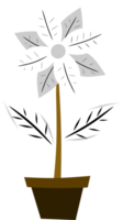 flower illustration in pot. colored flower. free png