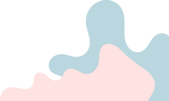 blue pink wavy corner. fluid corner illustration png