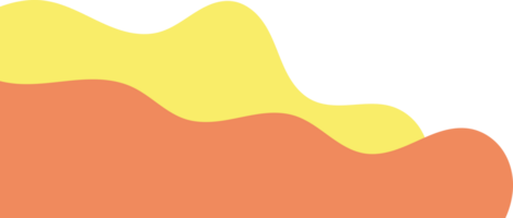 Jaune Orange ondulé coin. fluide coin illustration adapté pour arrière-plan, mise en page, bannière. gratuit png