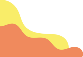 gul orange vågig hörn. vätska hörn illustration lämplig för bakgrund, layout, baner. fri png