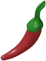 3d illustration framställa vegetabiliska röd peppar på transparent bakgrund png